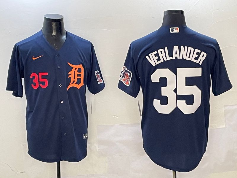 Men Detroit Tigers #35 Verlander Drak Blue Game 2025 Nike MLB Jersey style 3114->detroit tigers->MLB Jersey